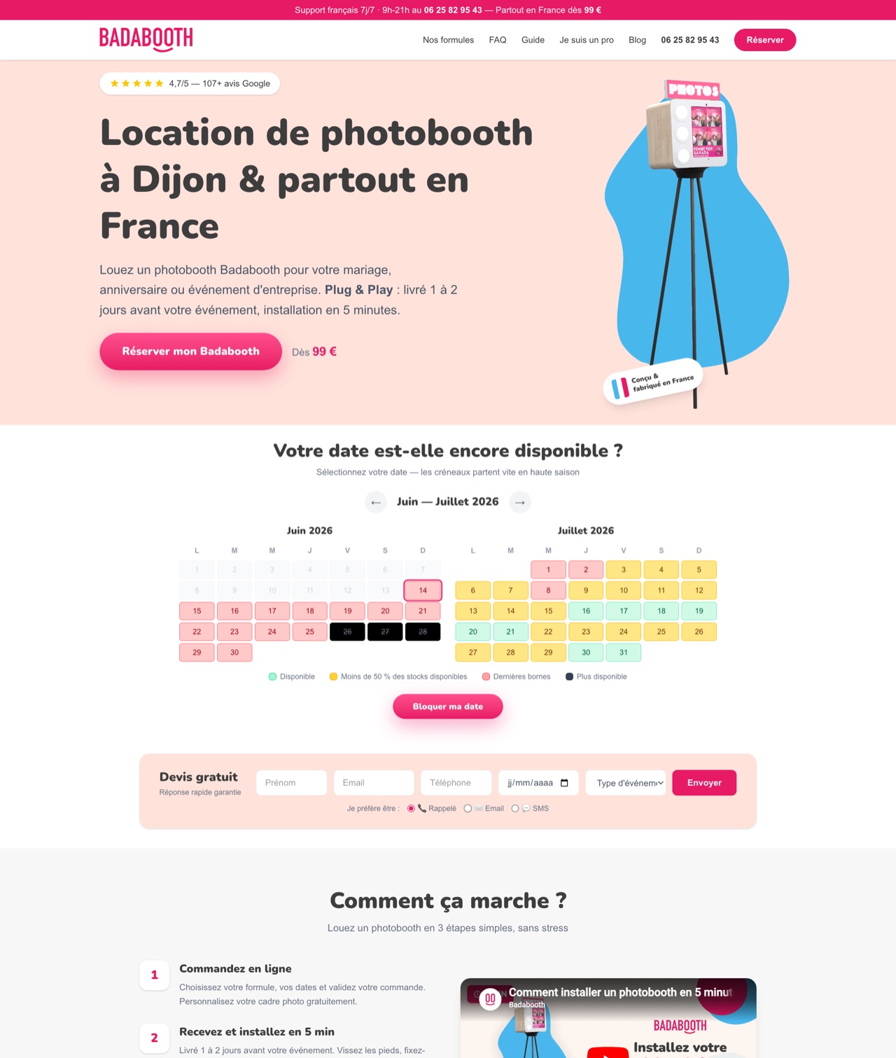 Aperçu du site Badabooth